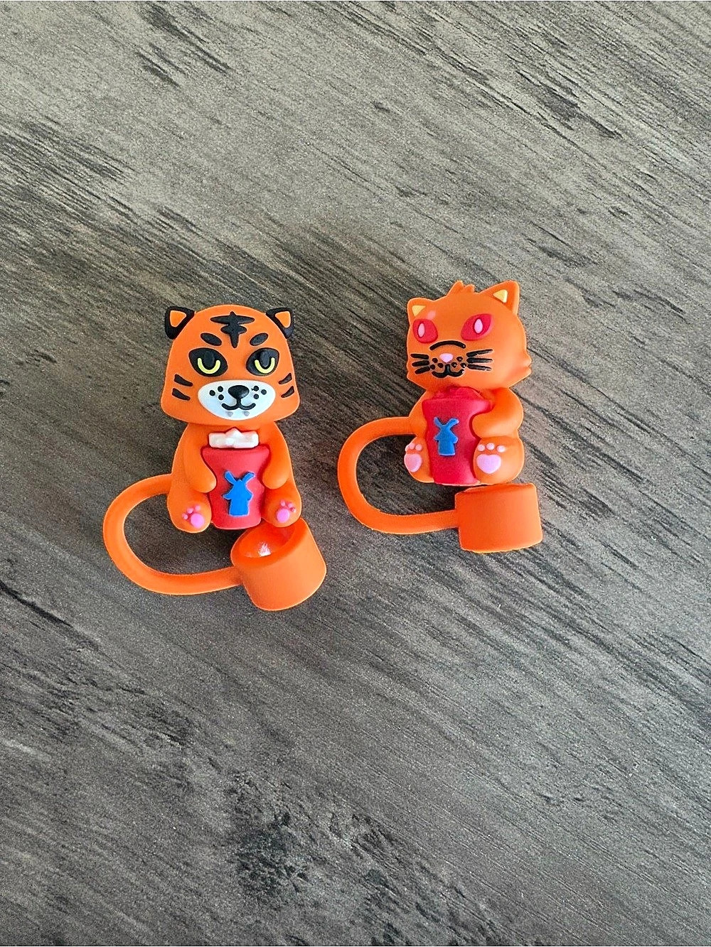 Dutch Bros National Coffee Day Straw Toppers (Tiger and Cat)